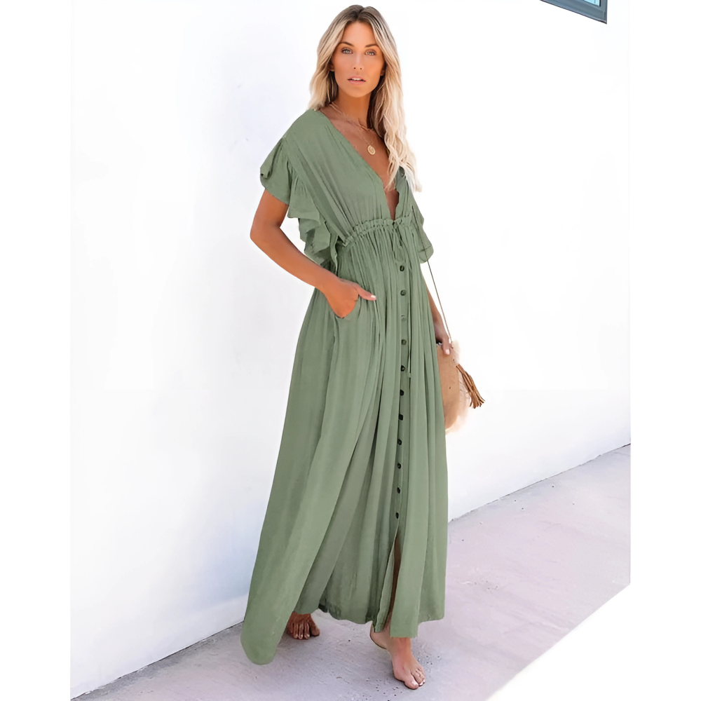 Daria – Zielona Letnia Sukienka Maxi