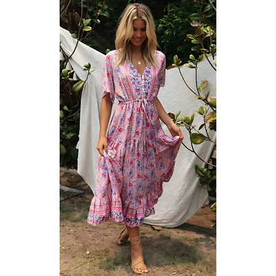 Wera – Letnia sukienka boho w kwiaty
