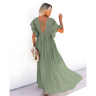 Daria – Zielona Letnia Sukienka Maxi