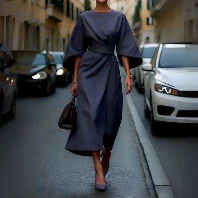 Bogna – Elegancka sukienka midi z efektownymi rękawami