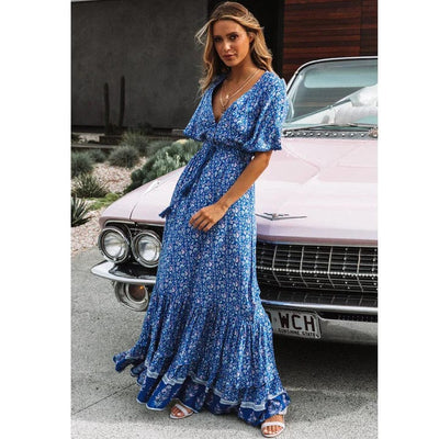 Ewelina – Letnia Sukienka Maxi z Paskiem